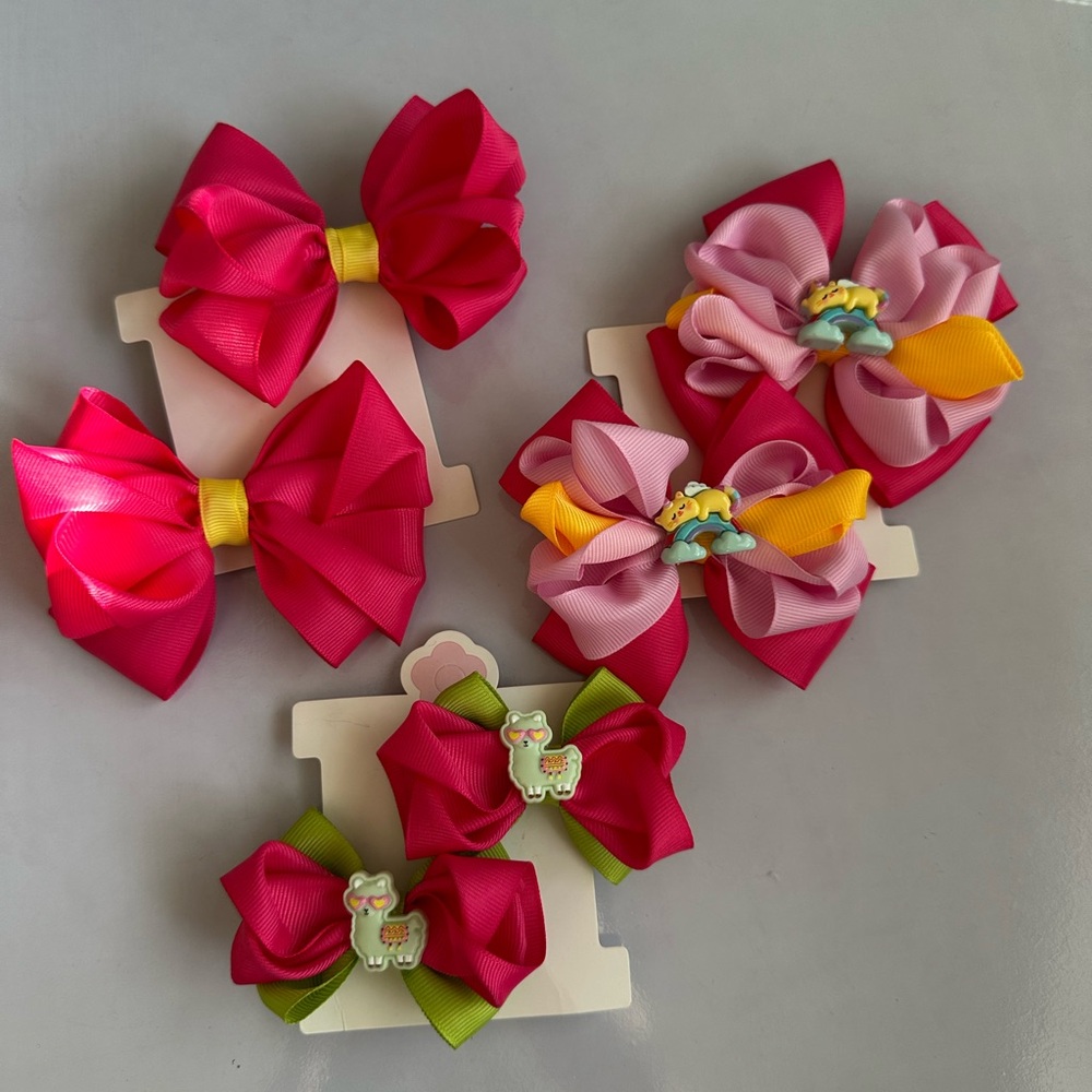 🌺 Bundle! Colorful  Handmade Hair Bow Set